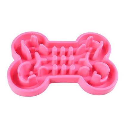 Bone Puzzle Silicone Pet Bowl - Slow Feeder for Dogs and Cats