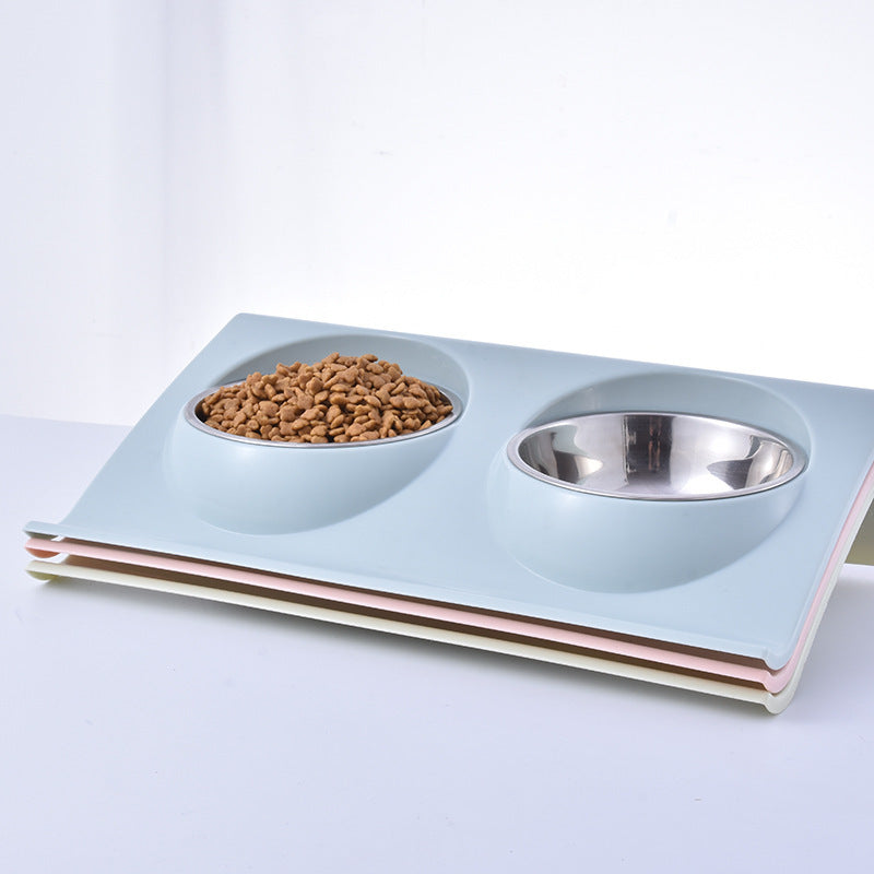 Stainless Steel Pet Double Bowl for Safety and Easy Cleaning