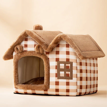 Cozy Foldable Pet House | Warm Winter Bed for Dogs & Cats