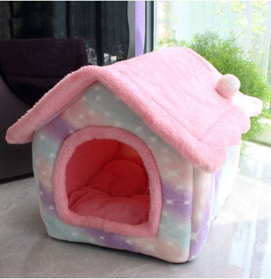 Cozy Foldable Pet House | Warm Winter Bed for Dogs & Cats