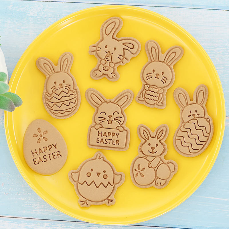 Cartoon Shape Plastic Biscuit Mold 8-Piece Set