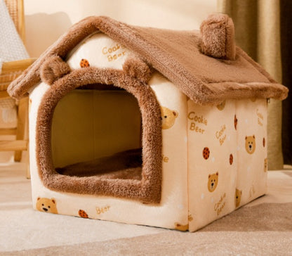 Cozy Foldable Pet House | Warm Winter Bed for Dogs & Cats