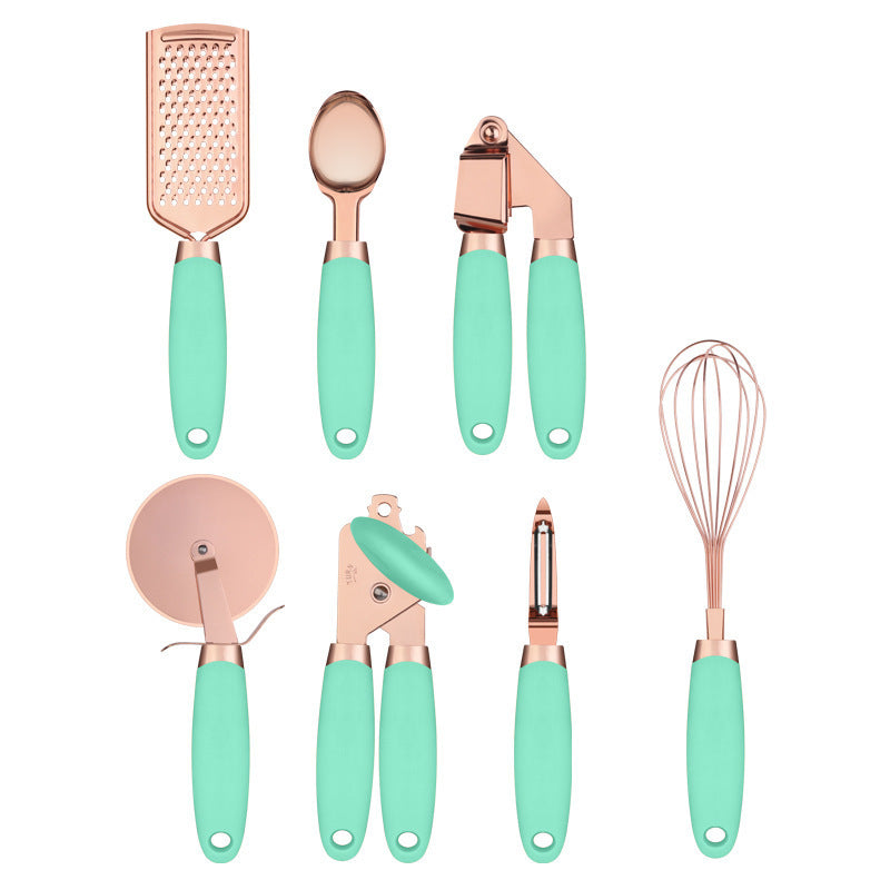 Elegant Copper-Plated Kitchen Utensils Set