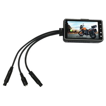 12MP Dual Lens Motorcycle Driving Recorder with 3.0" Screen - Waterproof & High Precision