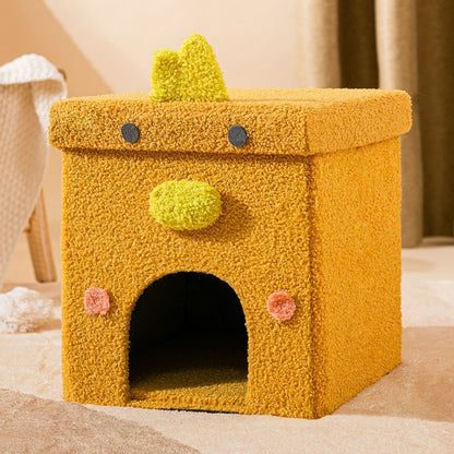 Composite Wood Pet Nest with Teddy Velvet Fabric