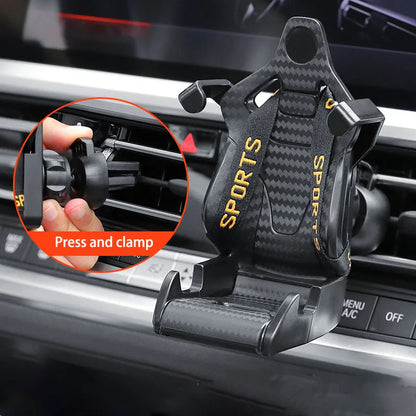 Racing Seat Car Phone Holder- 360° Rotatable Air Vent Clip