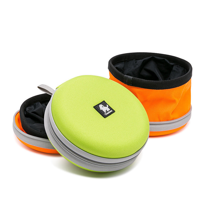 Portable Travel Dog Bowls Set - Packable Frisbee Toy for Interactive Games