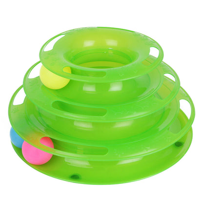 Triple Level Cat Toy Green