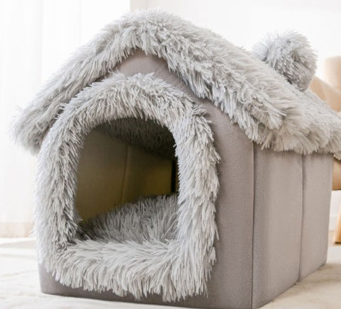 Cozy Foldable Pet House | Warm Winter Bed for Dogs & Cats