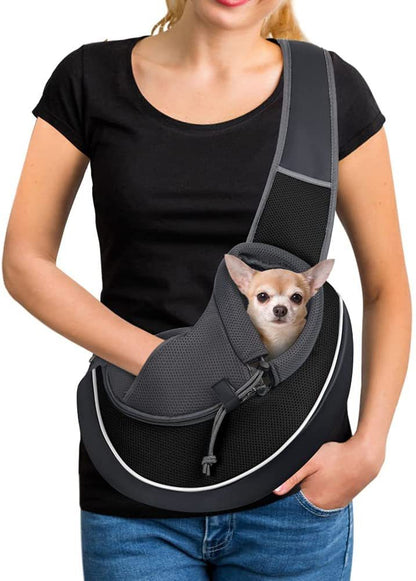 Women's pet carrier bag for small animals.