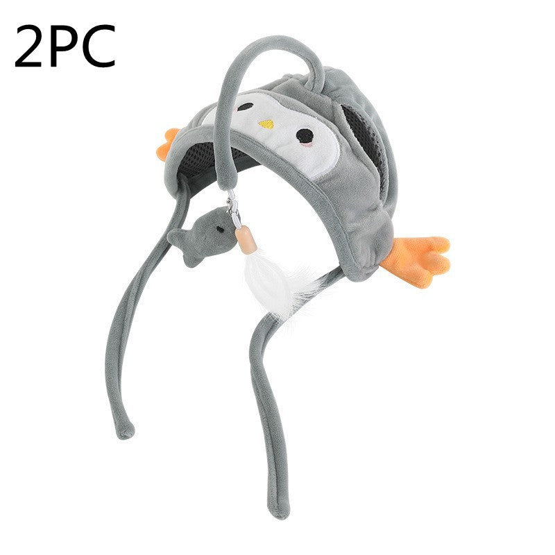 Head-Mounted Cat Toy for Hands-Free Fun| Indoor Cat Teaser Hat