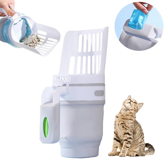 Cat Litter Scoop with Refill Bags - Large Self Cleaning System