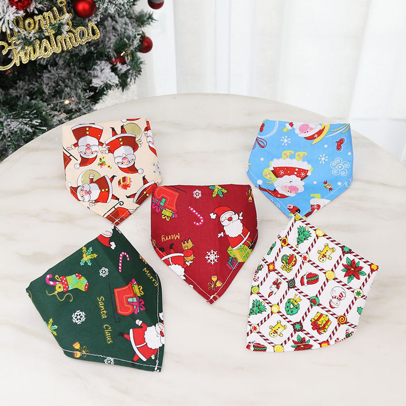 Christmas Cartoon Cotton Pet Scarf