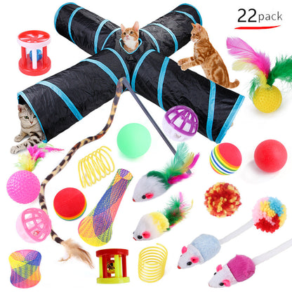 22-Piece Pet Toy Set Polyester Material Random Color Pack