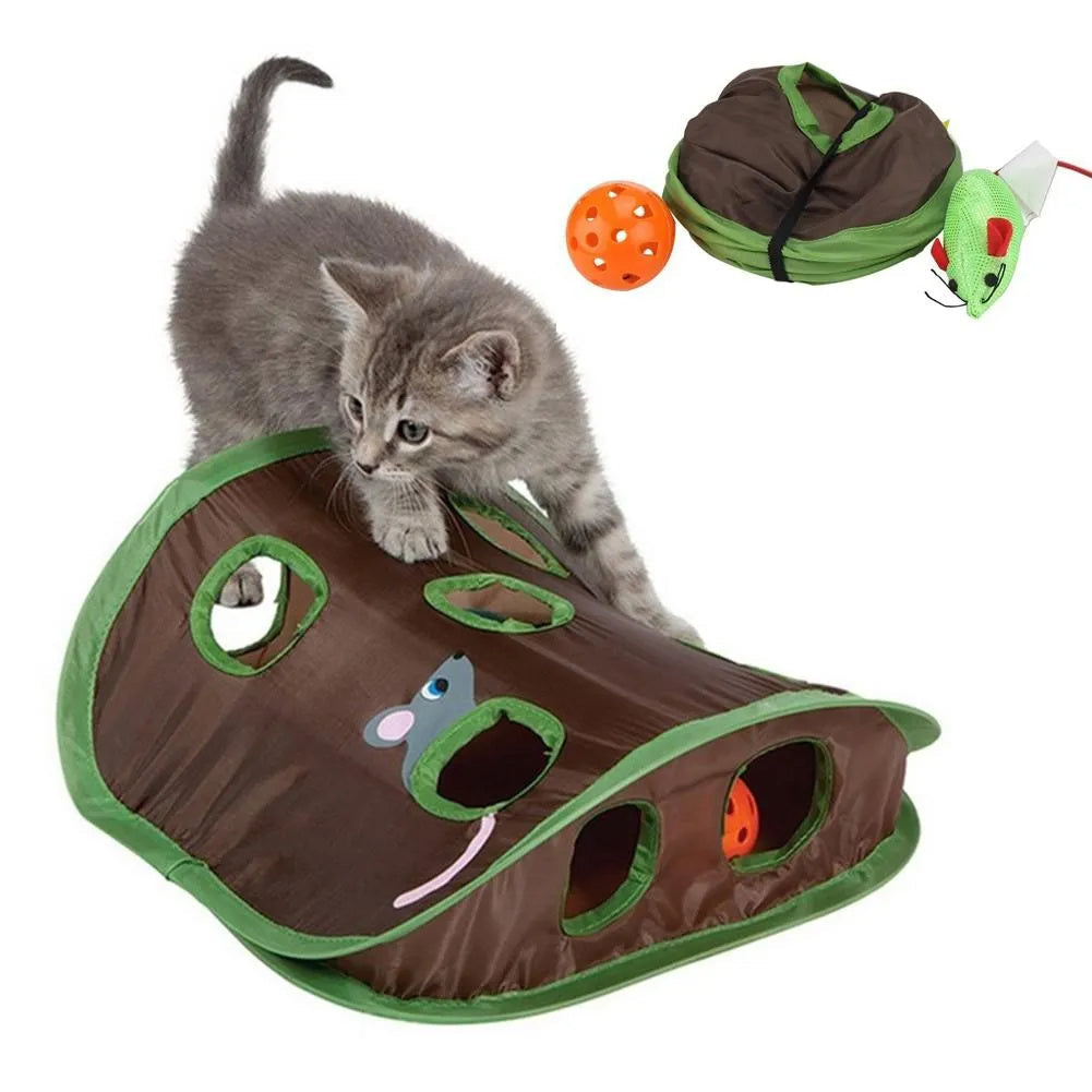 Interactive Cat Toy with Ball and Mouse Inside