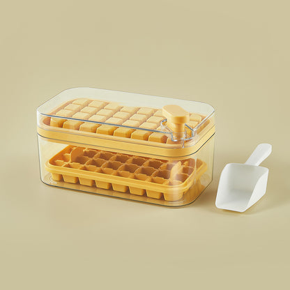 One-Press Ice Cube Maker Tray with Lid and Storage Box