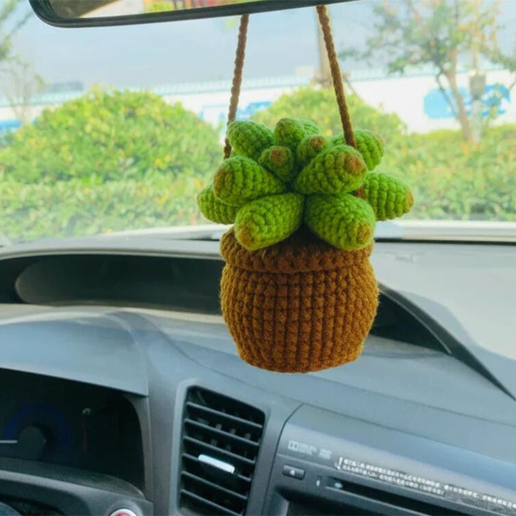 Hand-woven flower car accessories Succulent
