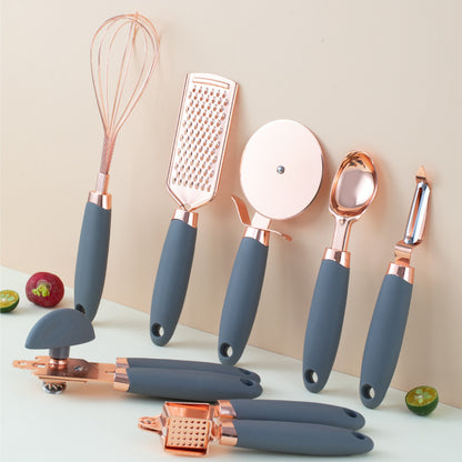 Elegant Copper-Plated Kitchen Utensils Set