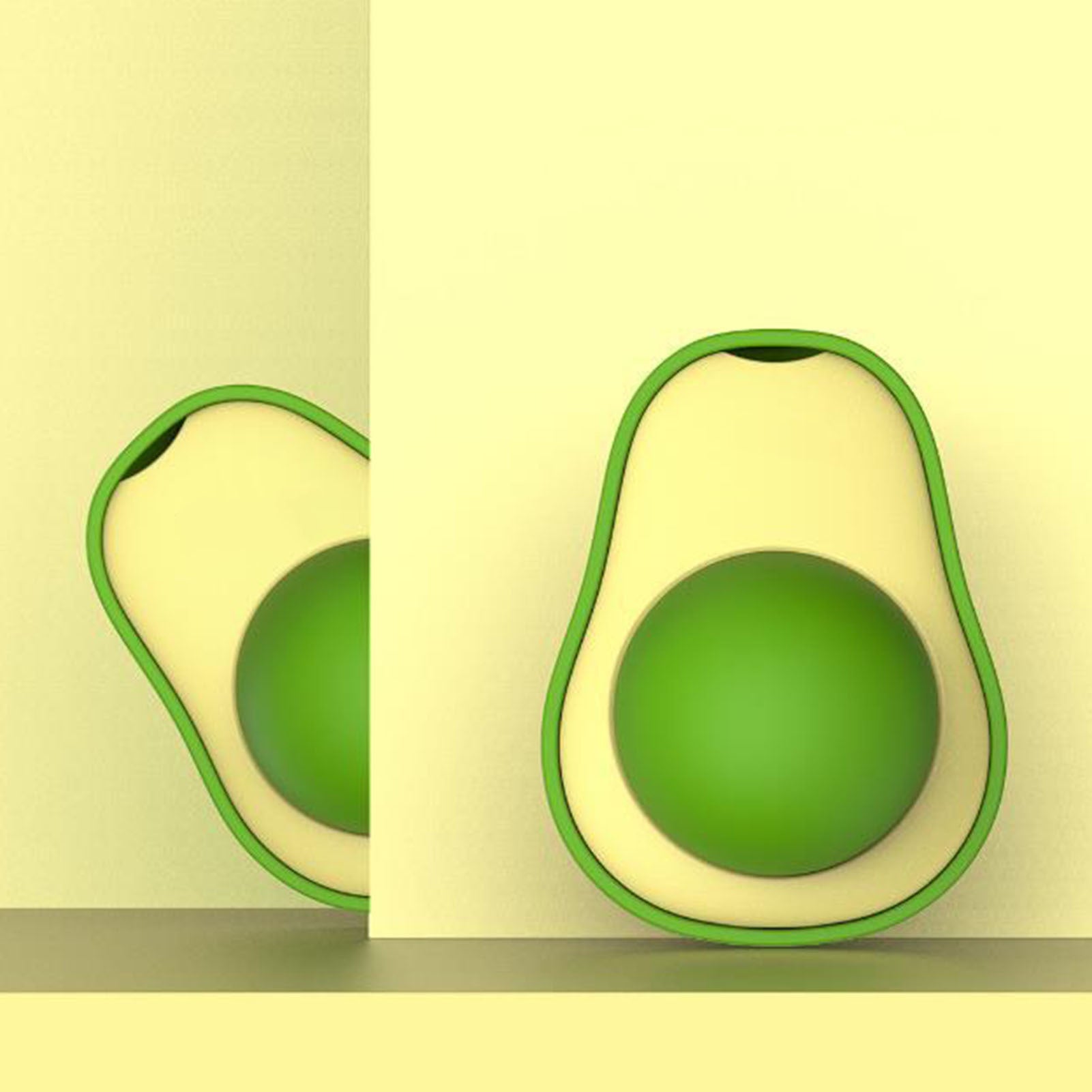 Cat loving avocado-shaped interactive toy