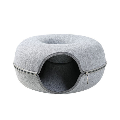 Cat Felt Tunnel Nest for Cats - Dual-Use Game and Rest Bed