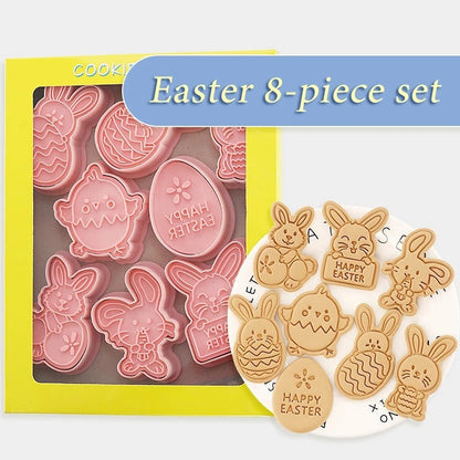 Cartoon Shape Plastic Biscuit Mold 8-Piece Set