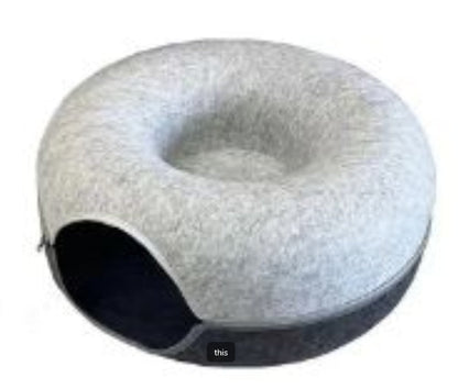 Cat Felt Tunnel Nest for Cats - Dual-Use Game and Rest Bed