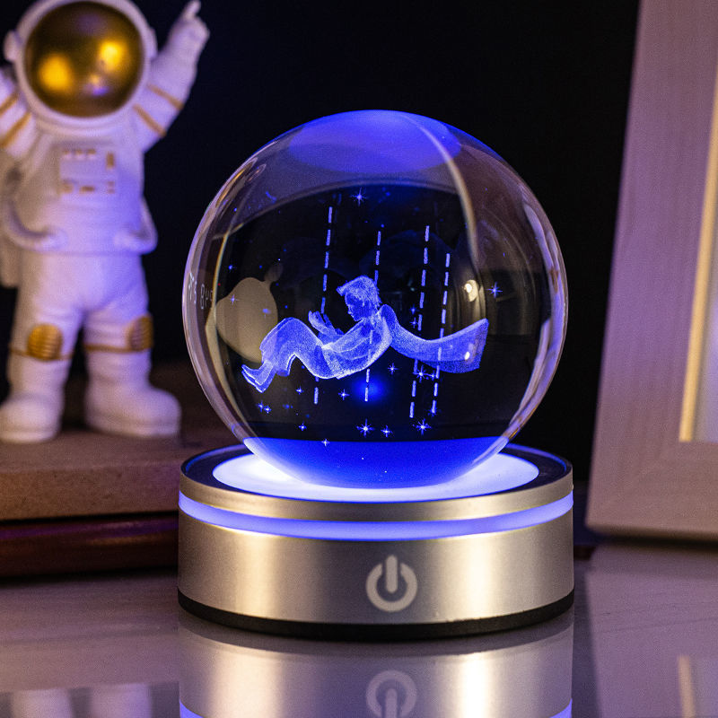 Transparent White Crystal Touch Night Lamp USB Plug-in