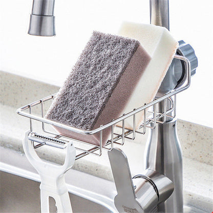 Stainless Steel Faucet Clip-On Sponge Holder