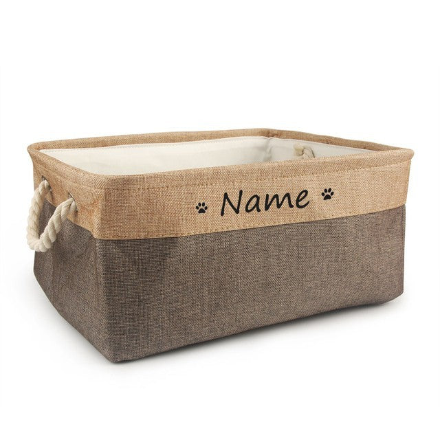 Customized Pet Toy Basket - Personalized Storage for Dogs & Cats