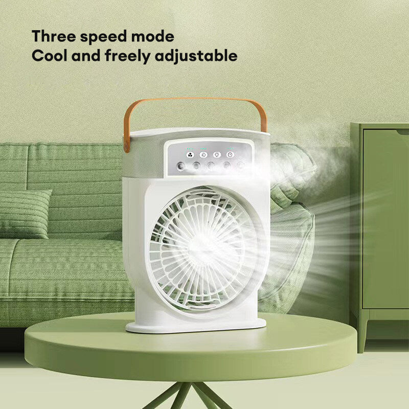 Portable USB Air Cooler with 7-Color Light and 5 Sprays