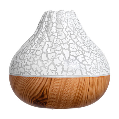 Volcano Mist Humidifier with Wood Grain Finish, Mute Mode & Ambient Light