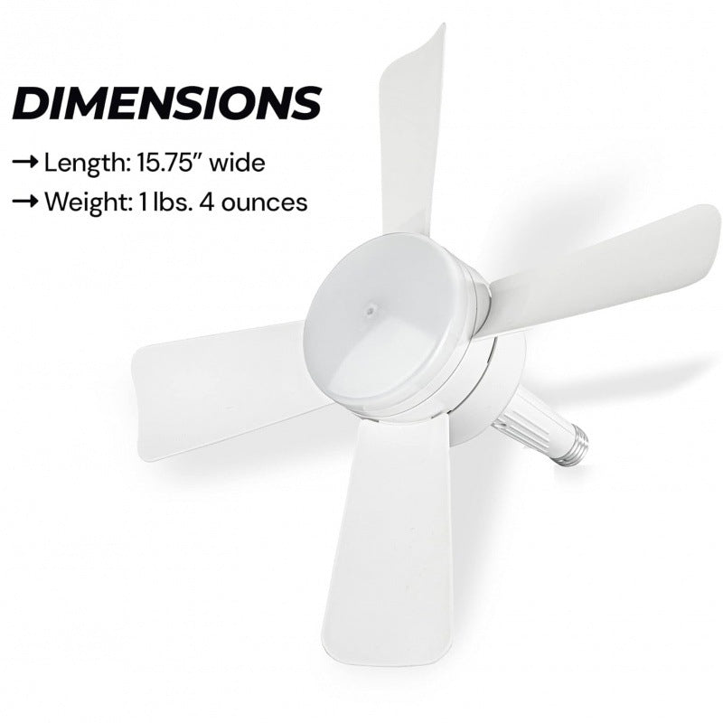 Dimensions of intelligent LED fan