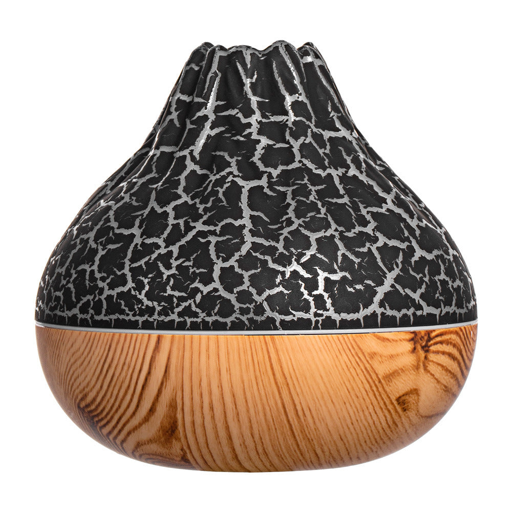 Volcano Mist Humidifier with Wood Grain Finish, Mute Mode & Ambient Light