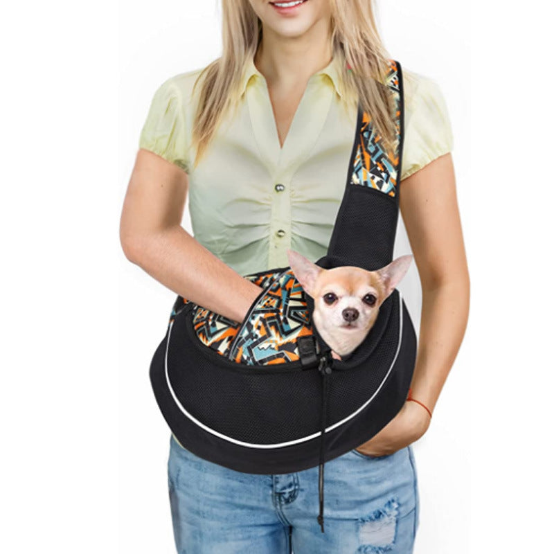 Women's outdoor pet bag for small pets.