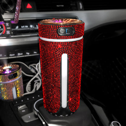 Luxury Diamond Car Humidifier & LED  Red