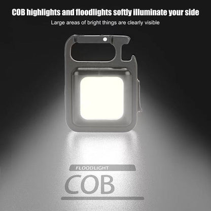 Multifunctional Rechargeable Keychain Flashlight with 3 Lighting Modes