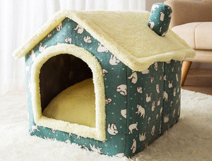 Cozy Foldable Pet House | Warm Winter Bed for Dogs & Cats