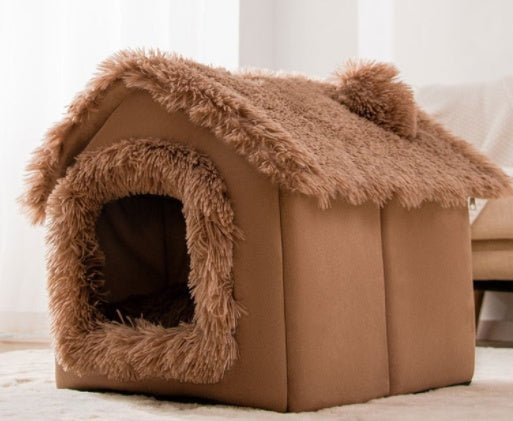 Cozy Foldable Pet House | Warm Winter Bed for Dogs & Cats