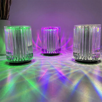 Modern Faux Crystal LED Desk Lamp with RGB Lighting