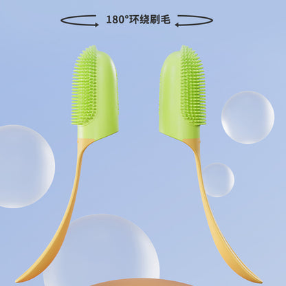 Soft bristle toothbrush for pet teeth cleaning