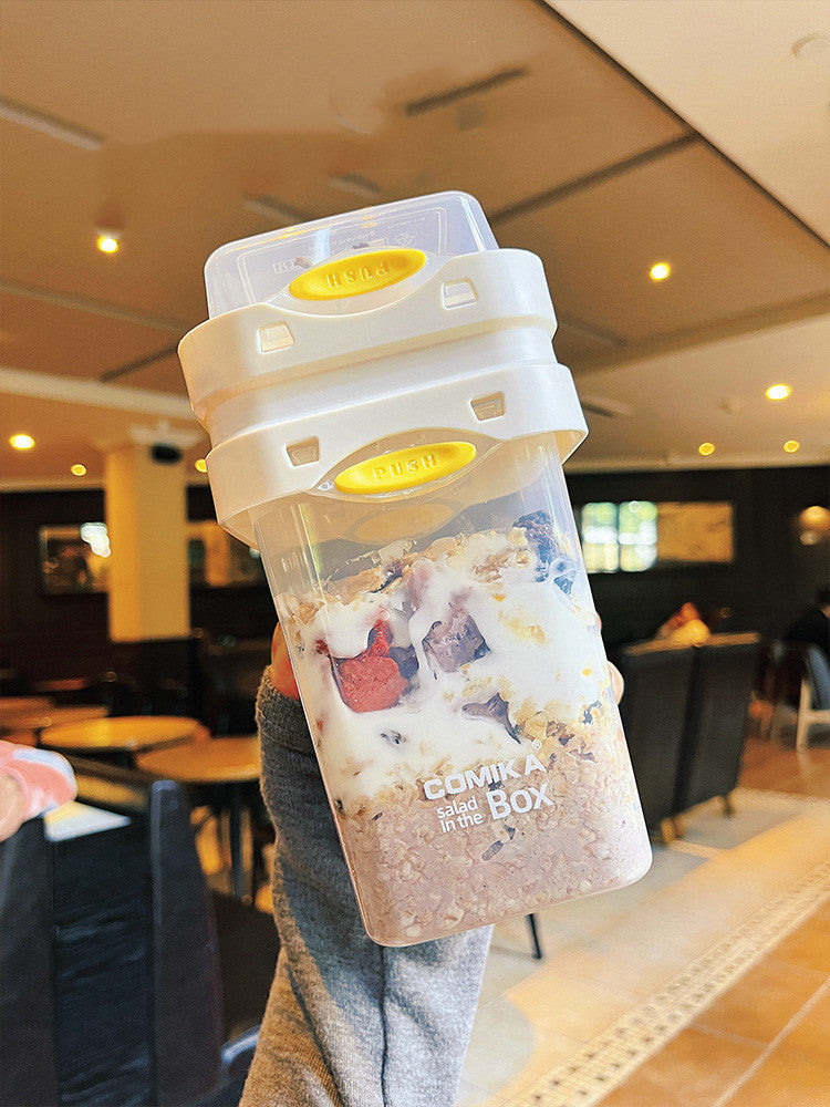 Portable Double Layer Salad and Yogurt Cup