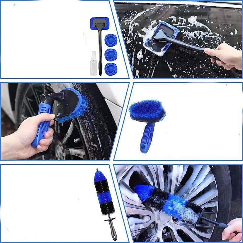 Car Wash Brush Set - Automotive Cleaning Kit with 26 Pieces