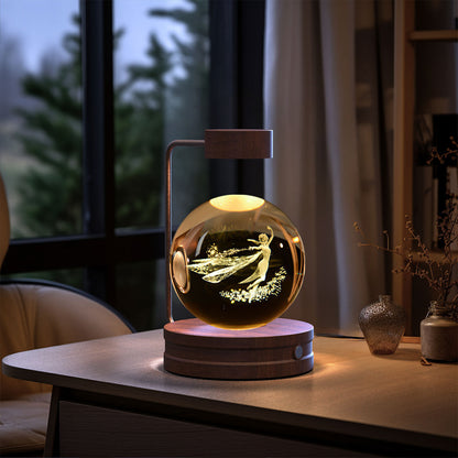 Crystal Glass LED Night Light USB Rechargeable