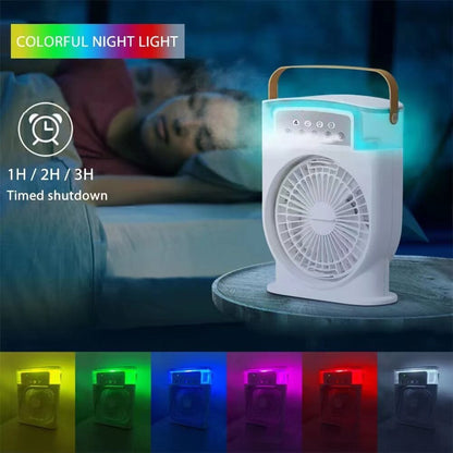 Portable USB Air Cooler with 7-Color Light and 5 Sprays