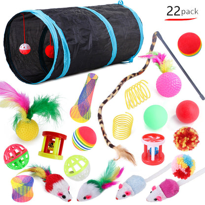 22-Piece Pet Toy Set Polyester Material Random Color Pack