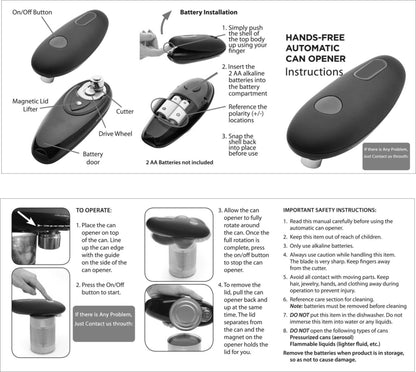 Portable Electric Can Opener Automatic One Touch