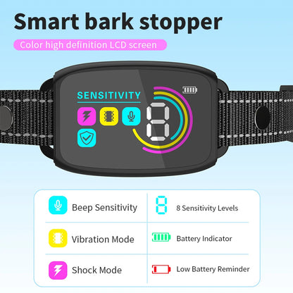 Smart Anti-Barking Dog Collar with HD Display & Waterproof