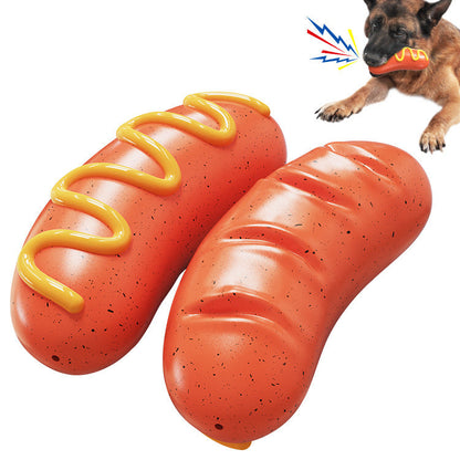 Pet Toy - TPR Hot Dog Sausage Bite Toy