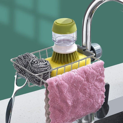 Stainless Steel Faucet Clip-On Sponge Holder