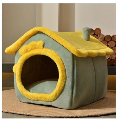 Cozy Foldable Pet House | Warm Winter Bed for Dogs & Cats